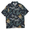 H&M Mens Black Pattern Shirt M Cotton Blend Button Collar Casual