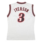 CHAMPION Mens White & Red Sixers Iverson Basketball Jersey L Sleeveless V-Neck