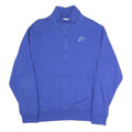 NIKE Mens Blue 1/4 Zip Sweatshirt S Cotton Blend Pullover Casual Sportswear