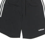 ADIDAS Mens Black Casual Shorts M W28 Polyester Sports Style with Stripes