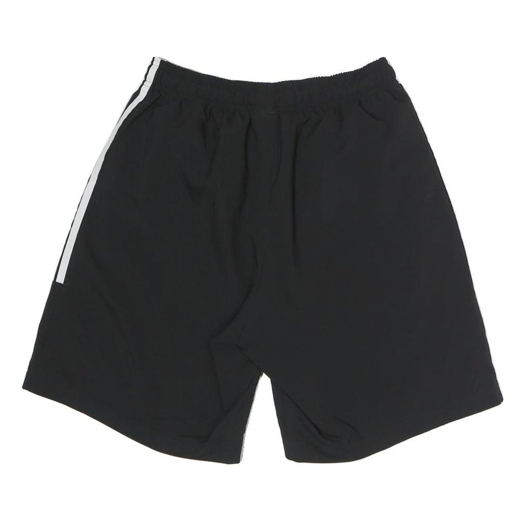 ADIDAS Mens Black Casual Shorts M W28 Polyester Sports Style with Stripes