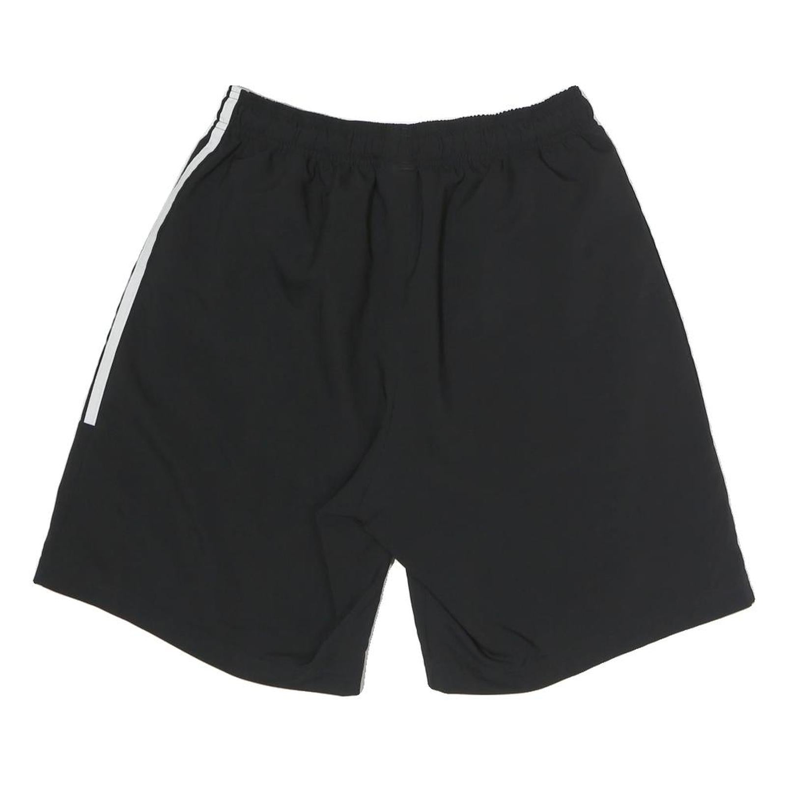 ADIDAS Mens Black Casual Shorts M W28 Polyester Sports Style with Stripes