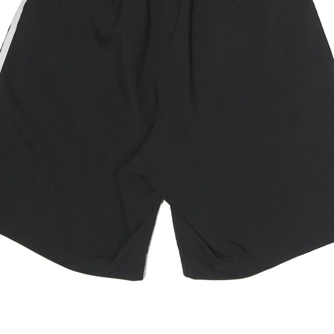 ADIDAS Mens Black Casual Shorts M W28 Polyester Sports Style with Stripes