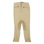 RALPH LAUREN Womens Cotton Blend Beige Slim Zip Skinny Trousers W28 L28