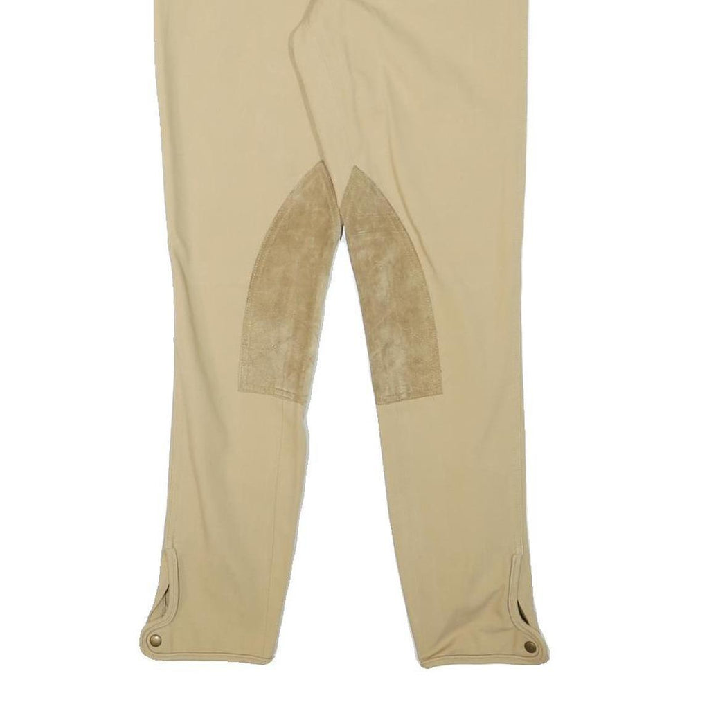 RALPH LAUREN Womens Cotton Blend Beige Slim Zip Skinny Trousers W28 L28