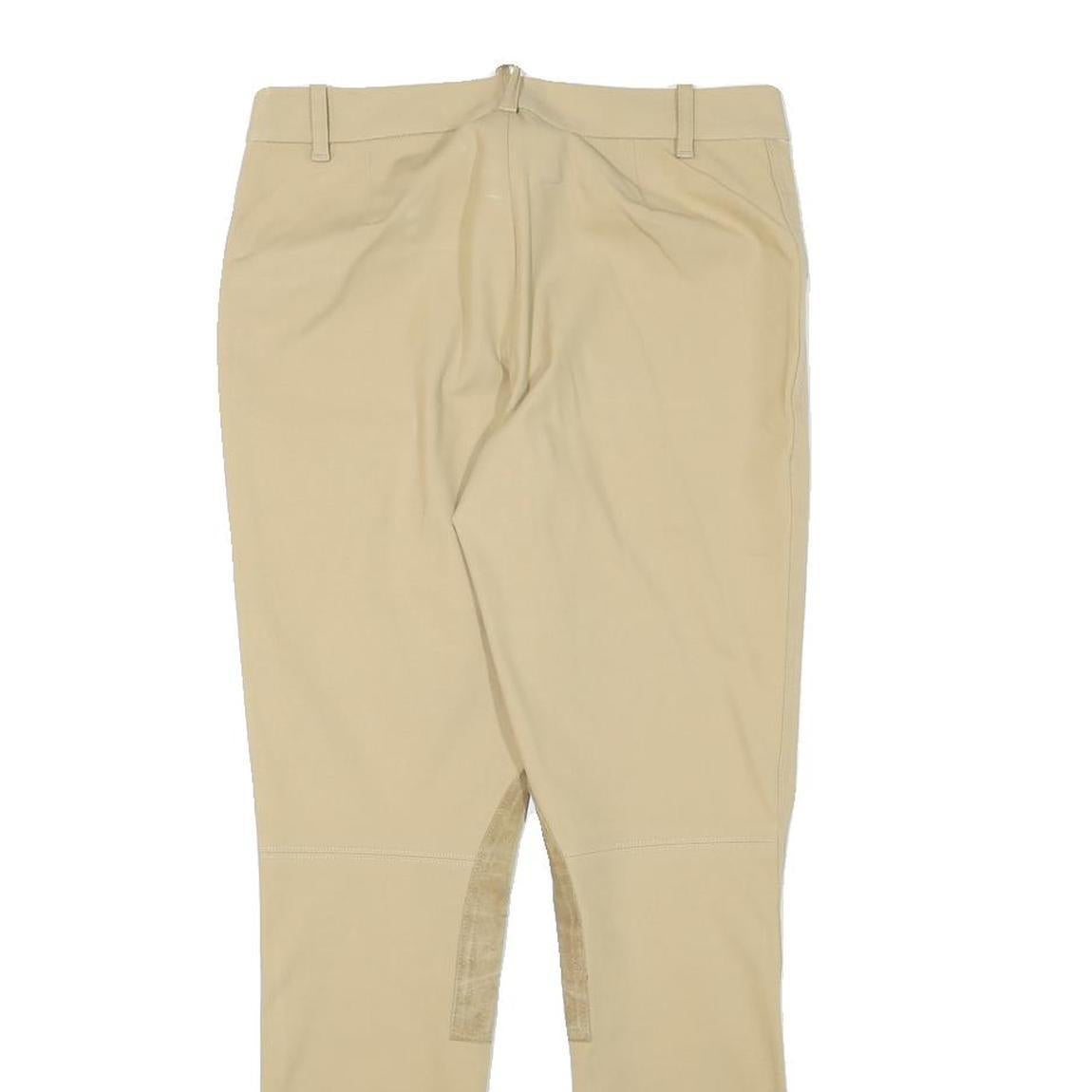 RALPH LAUREN Womens Cotton Blend Beige Slim Zip Skinny Trousers W28 L28