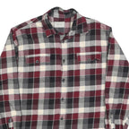 JACHS Mens Burgundy Black & Cream Check Shirt M Casual Long Sleeve Cotton Blend