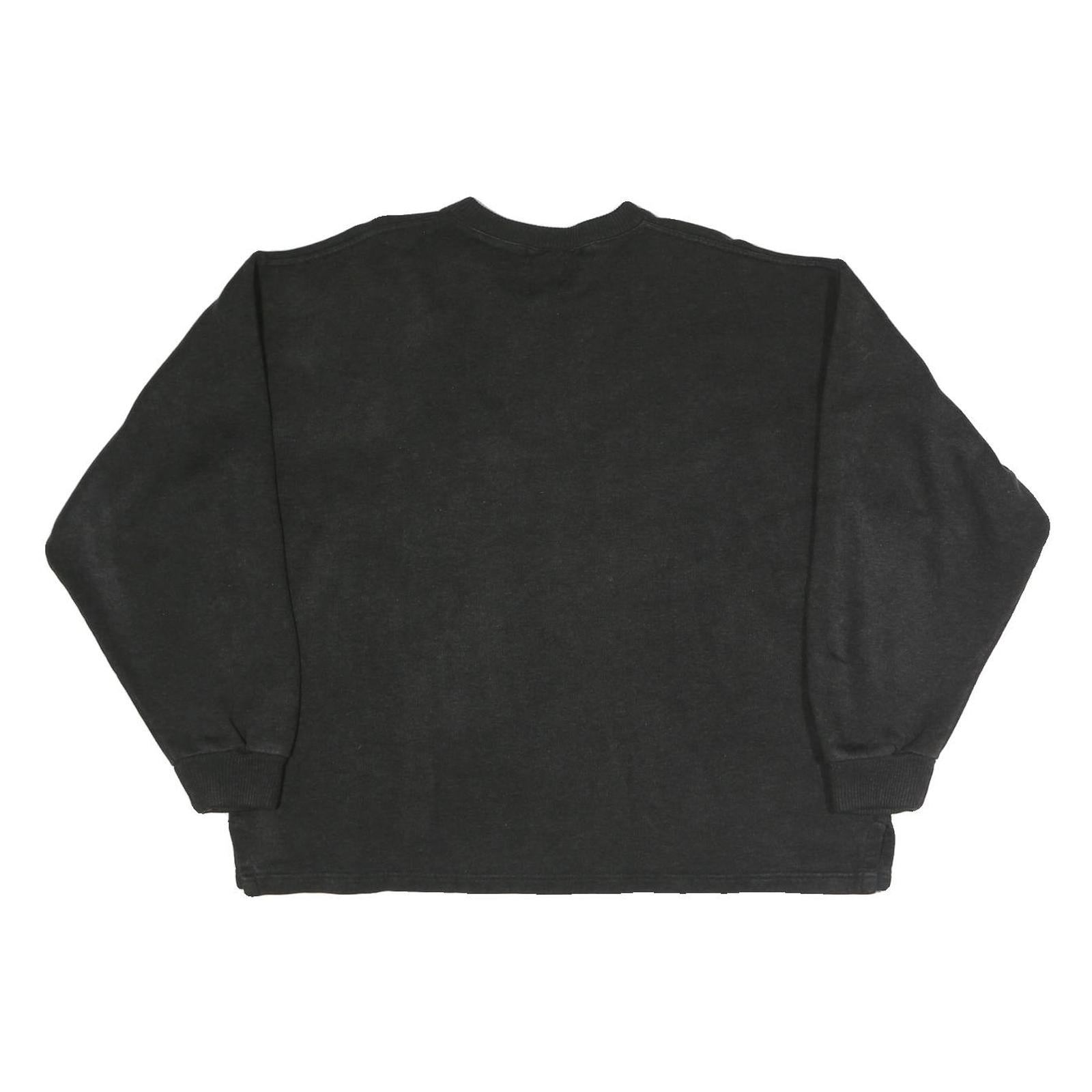 LEASURE WEAR Womens Black Cotton Blend V-Neck Sweatshirt M Casual Pullover