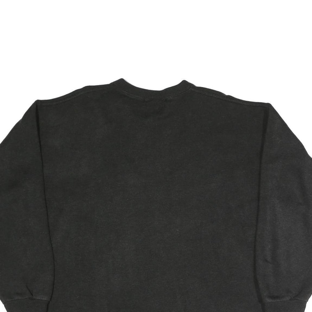 LEASURE WEAR Womens Black Cotton Blend V-Neck Sweatshirt M Casual Pullover