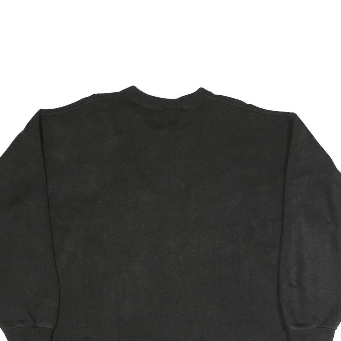 LEASURE WEAR Womens Black Cotton Blend V-Neck Sweatshirt M Casual Pullover