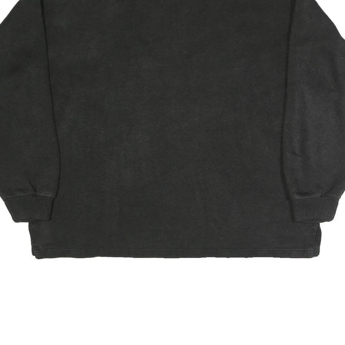 LEASURE WEAR Womens Black Cotton Blend V-Neck Sweatshirt M Casual Pullover