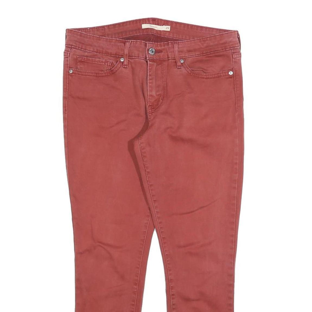 LEVI'S Womens Cotton Blend Rust Slim Skinny Trousers W32 L28 Comfortable Zip