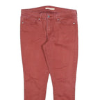 LEVI'S Womens Cotton Blend Rust Slim Skinny Trousers W32 L28 Comfortable Zip