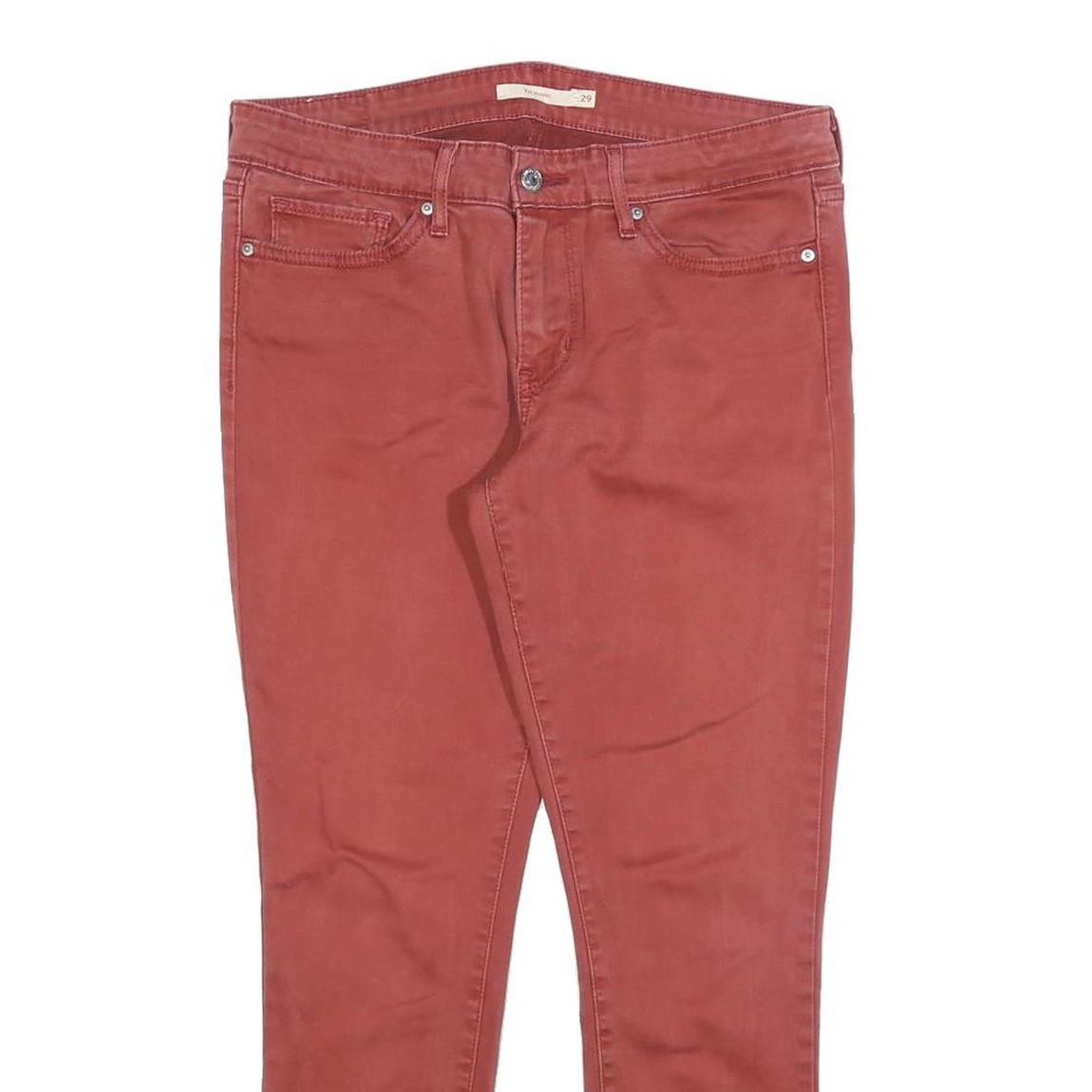 LEVI'S Womens Cotton Blend Rust Slim Skinny Trousers W32 L28 Comfortable Zip