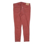 LEVI'S Womens Cotton Blend Rust Slim Skinny Trousers W32 L28 Comfortable Zip