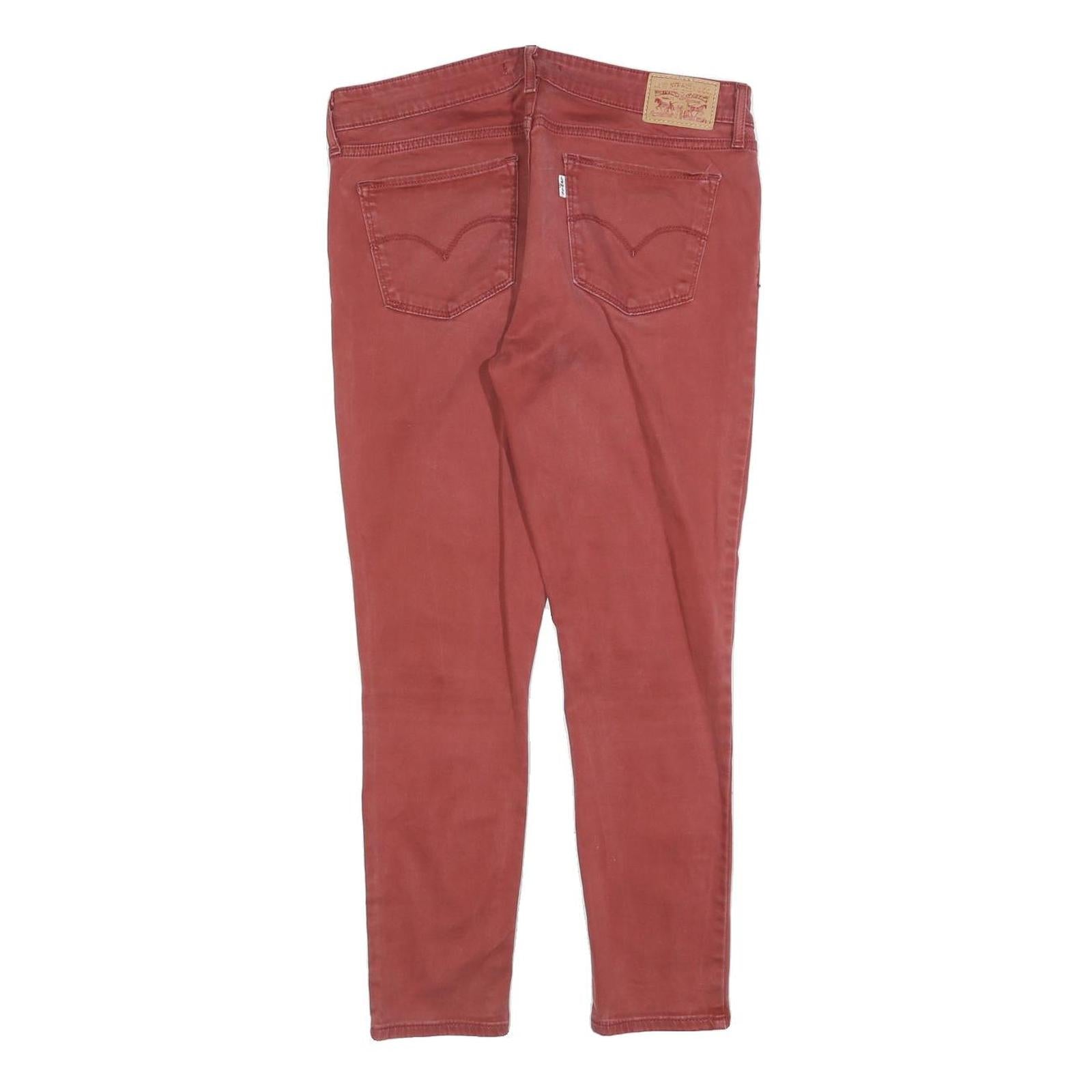 LEVI'S Womens Cotton Blend Rust Slim Skinny Trousers W32 L28 Comfortable Zip