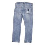 CARHARTT Mens Slim Blue Denim Slim Jeans W30 L27 Cotton Blend Zip Pocket