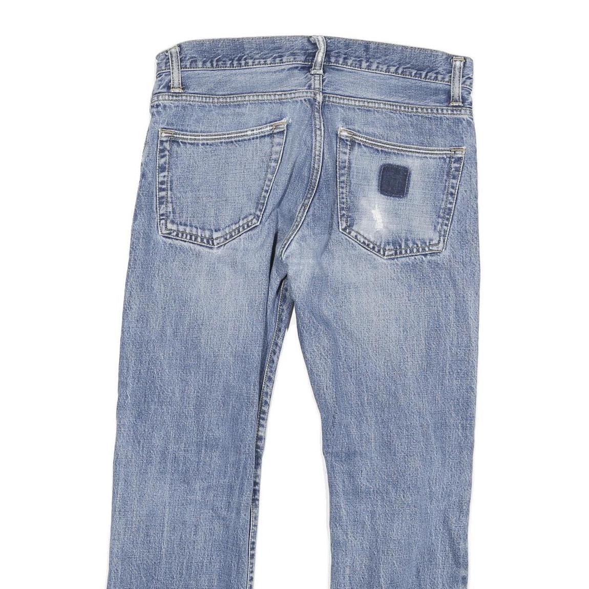 CARHARTT Mens Slim Blue Denim Slim Jeans W30 L27 Cotton Blend Zip Pocket