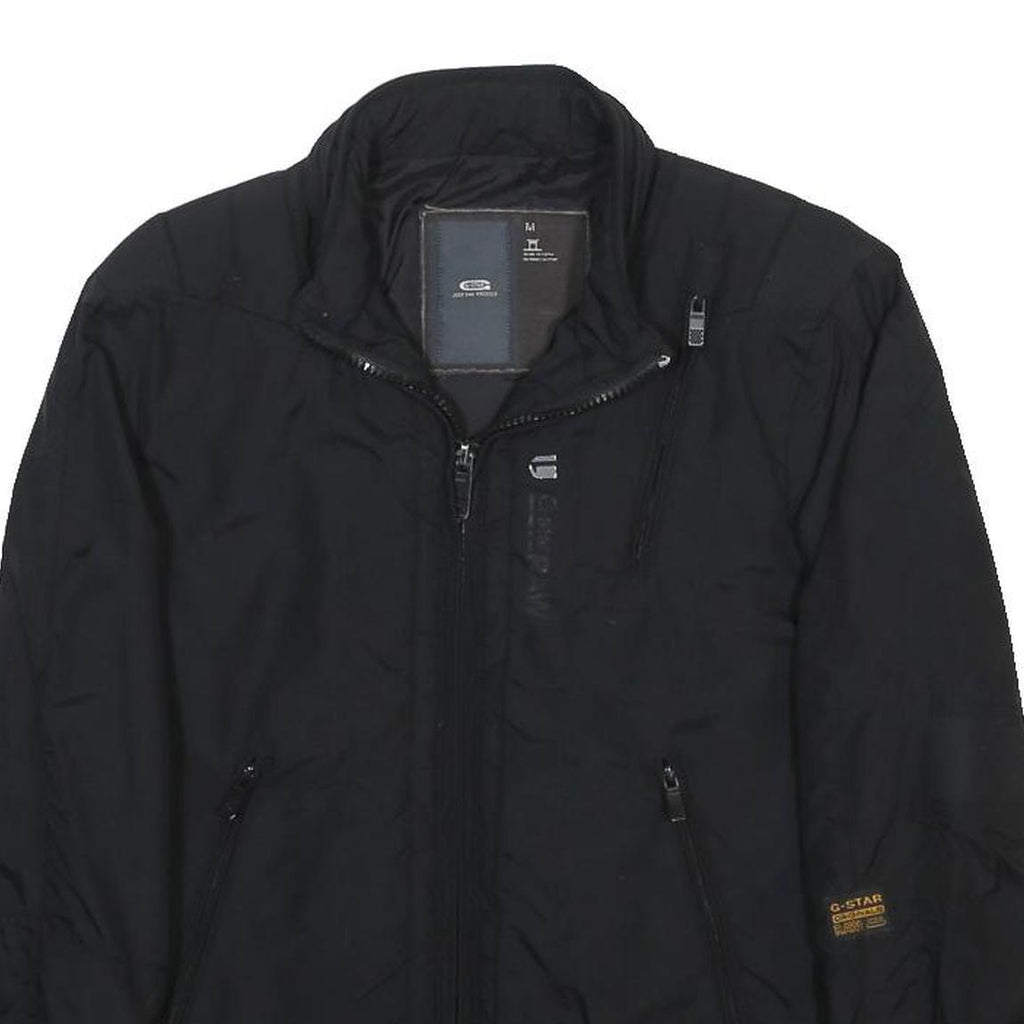 GSTAR Womens Black Classic Zip Jacket M Polyester Blend Plain Lightweight Casual