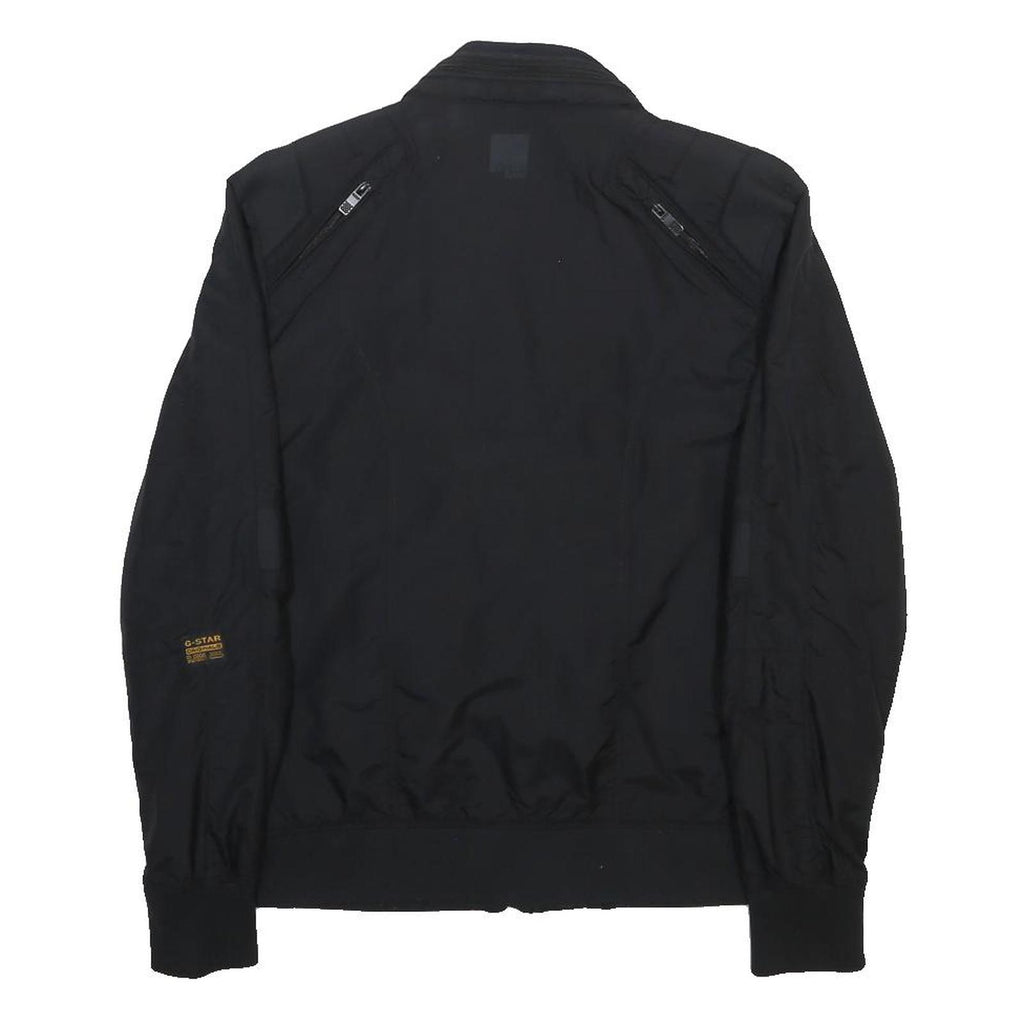 GSTAR Womens Black Classic Zip Jacket M Polyester Blend Plain Lightweight Casual