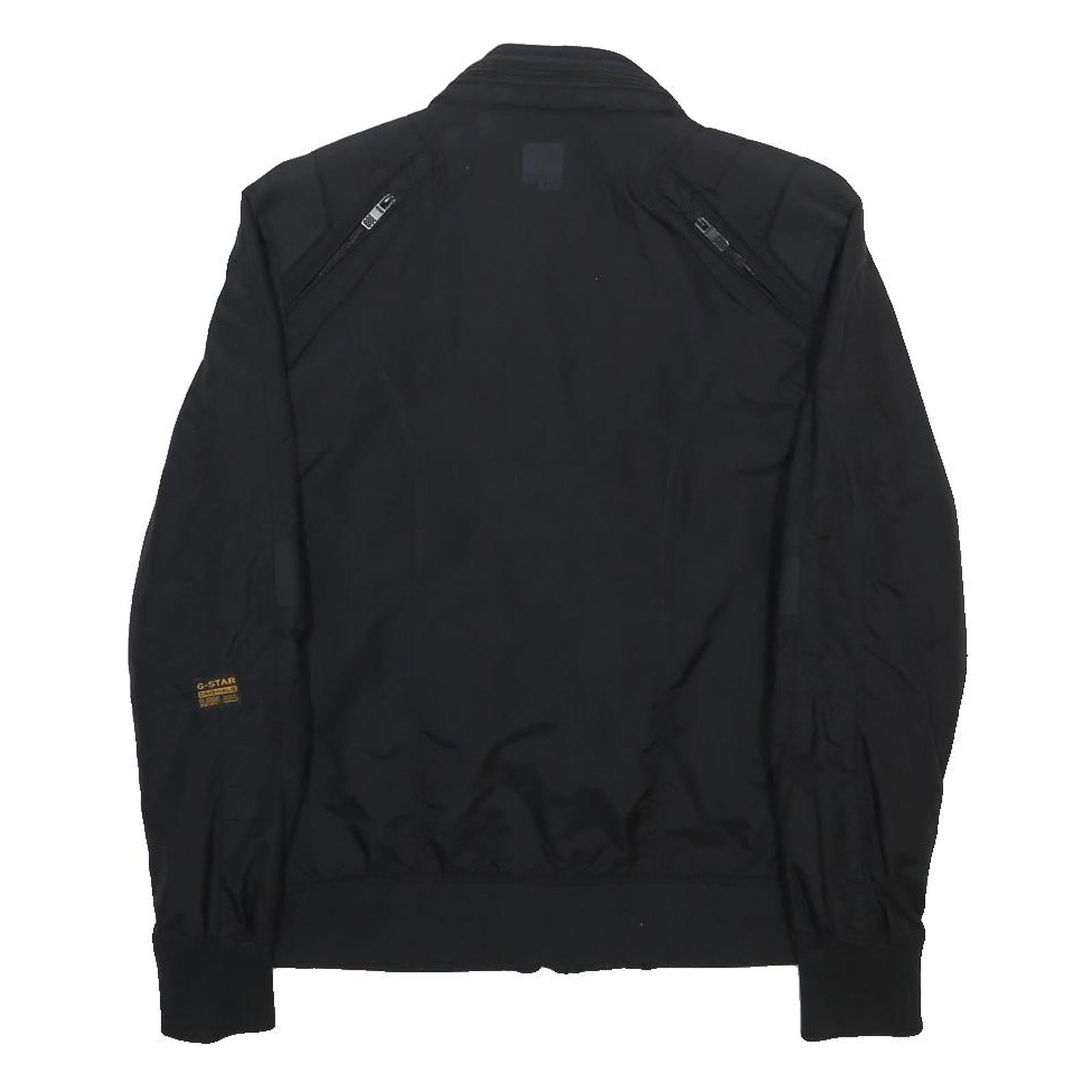 GSTAR Womens Black Classic Zip Jacket M Polyester Blend Plain Lightweight Casual