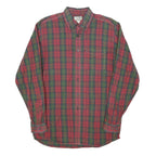 L.L.Bean Mens Red & Green Check Casual Button-Down Collar Shirt M Cotton Blend