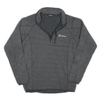 BERGHAUS Mens Grey Patterned Pullover Jumper 1/4 Zip Polyester Blend S Outdoor