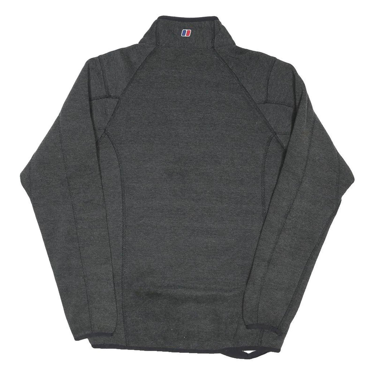 BERGHAUS Mens Grey Patterned Pullover Jumper 1/4 Zip Polyester Blend S Outdoor