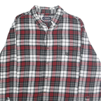 CHAPS Mens Red Black & White Check Shirt L Casual Cotton Buttoned Pocket