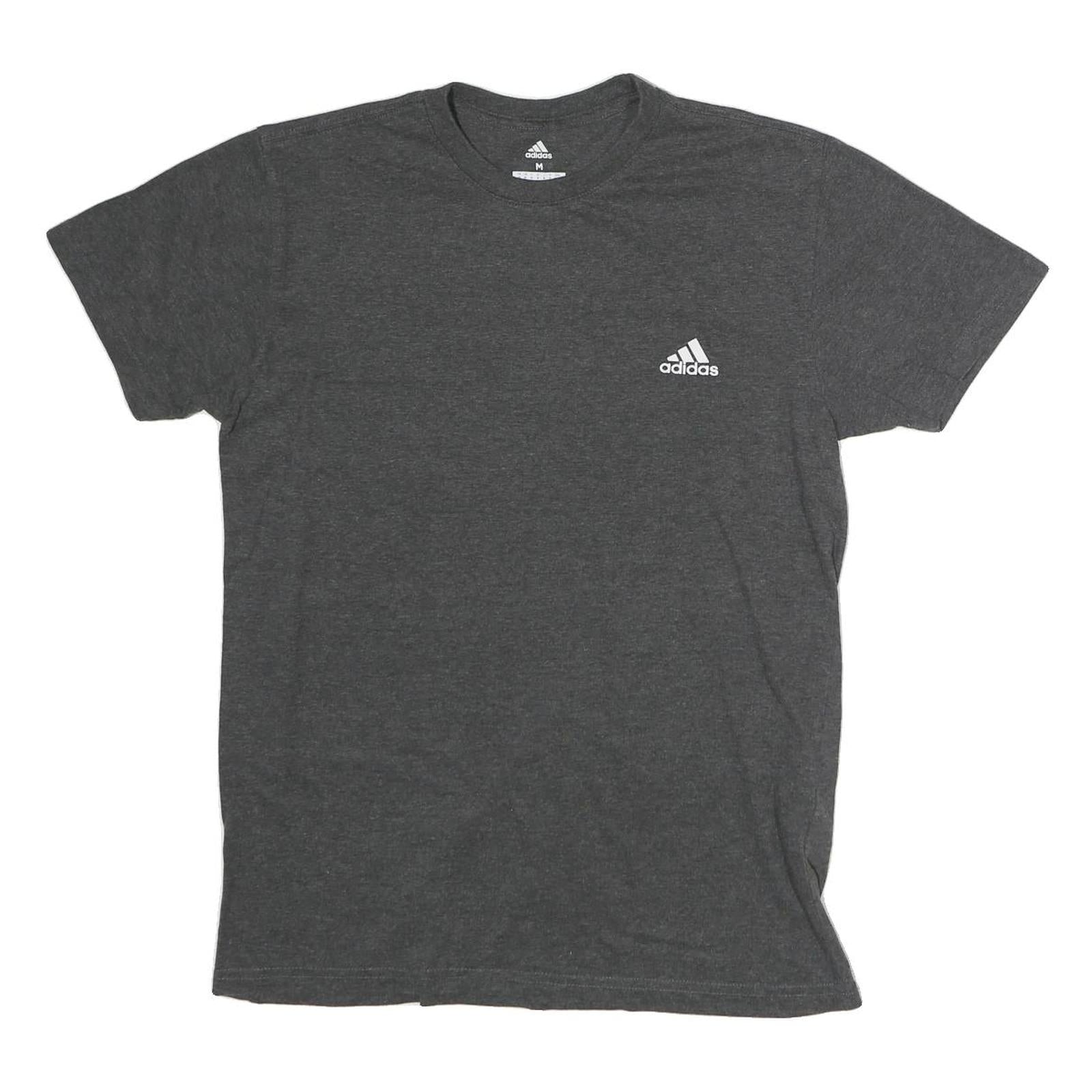 ADIDAS Mens Grey Plain T-Shirt M Short Sleeve Crew Neck Casual Sportswear