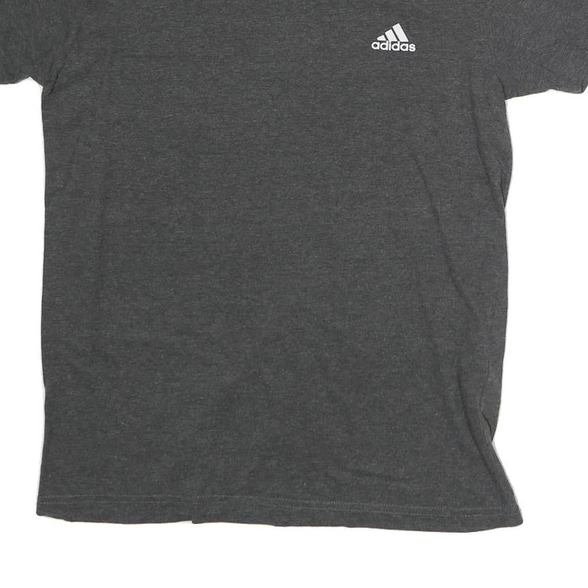 ADIDAS Mens Grey Plain T-Shirt M Short Sleeve Crew Neck Casual Sportswear