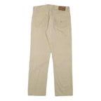 TOMMY HILFIGER Mens Cotton Blend Beige Regular Straight Trousers W34 L30 Casual