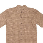 Mens Shirt Brown Crazy Pattern S