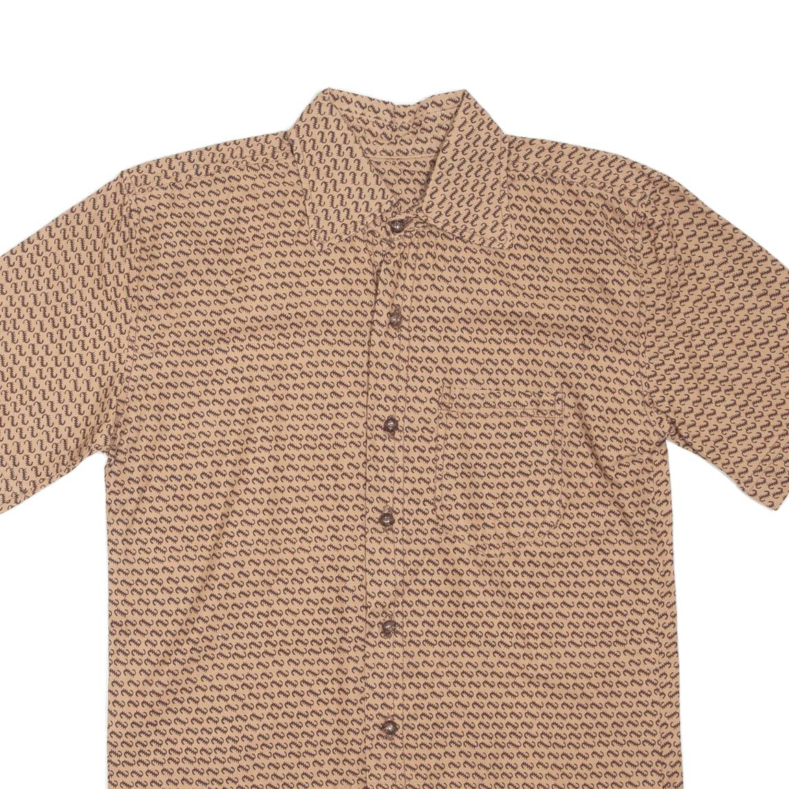 Mens Shirt Brown Crazy Pattern S