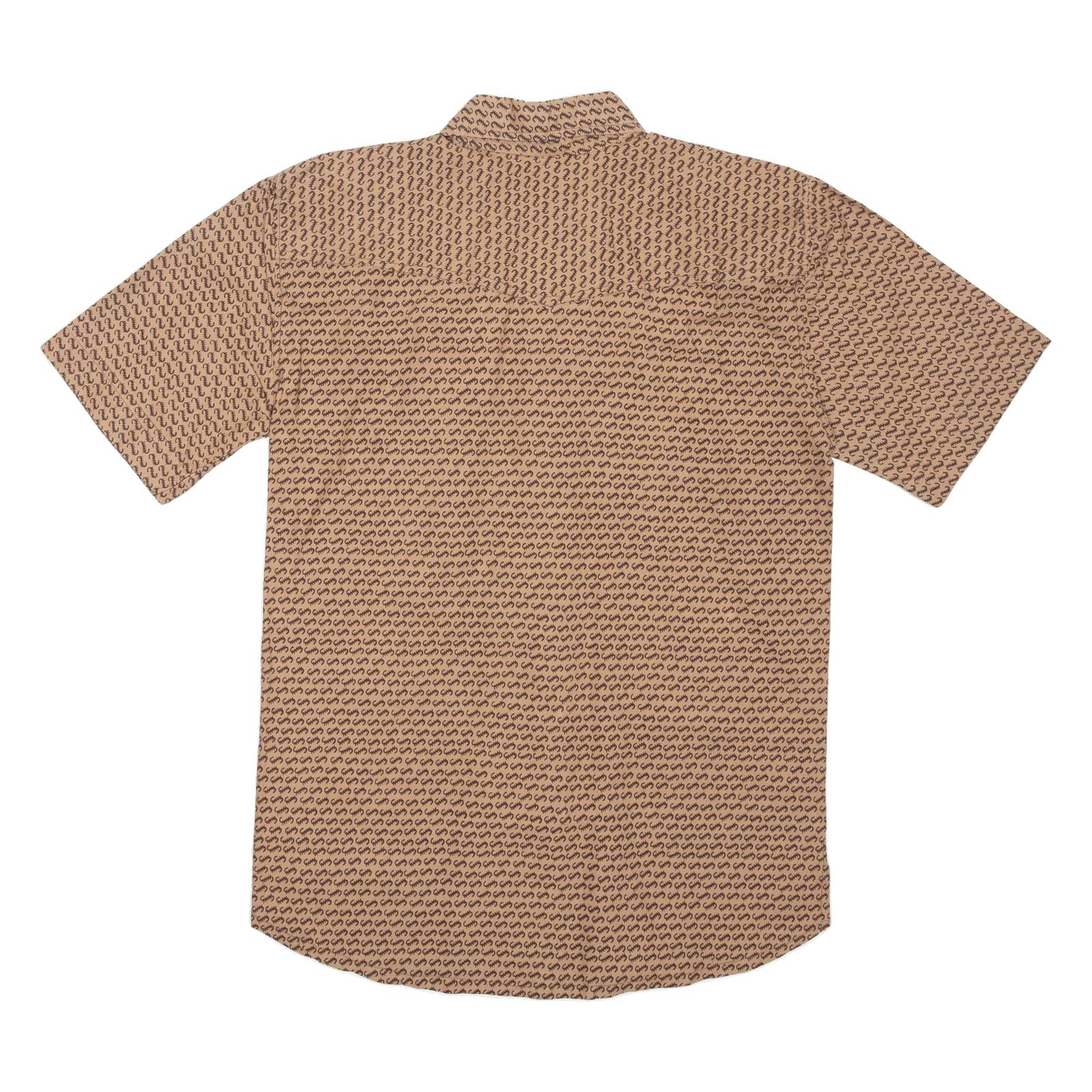 Mens Shirt Brown Crazy Pattern S