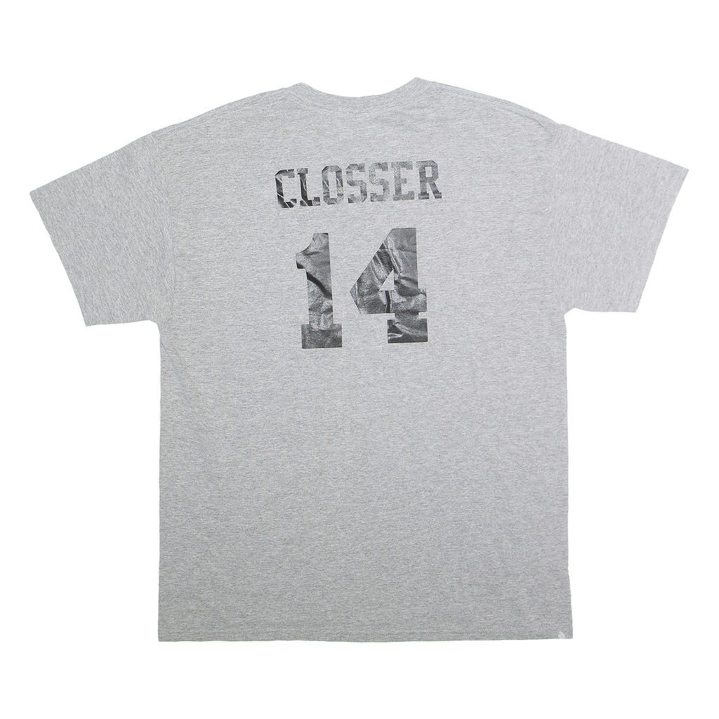 GILDEN Mens Grey Ravens Softball Graphic T-Shirt L Short Sleeve Crew Neck
