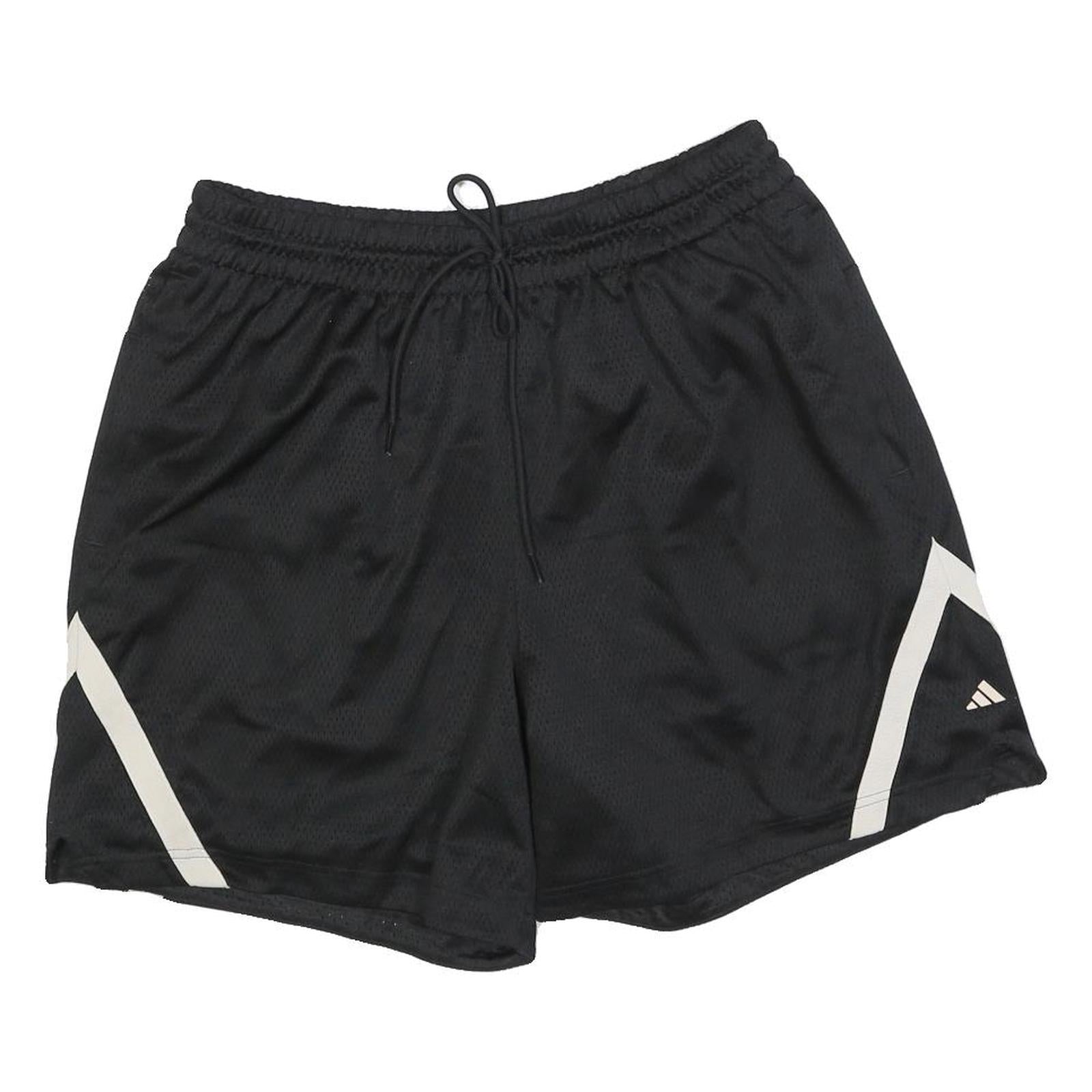 ADIDAS Mens Black Basketball Casual Shorts L W32 Polyester Blend Drawstring