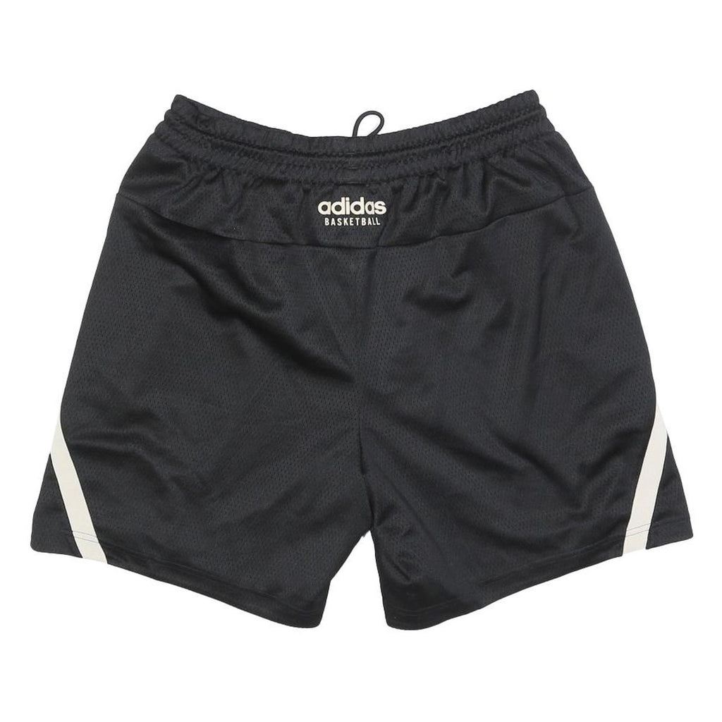 ADIDAS Mens Black Basketball Casual Shorts L W32 Polyester Blend Drawstring
