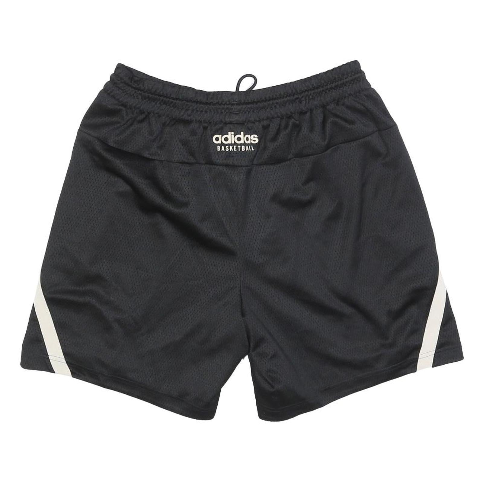 ADIDAS Mens Black Basketball Casual Shorts L W32 Polyester Blend Drawstring