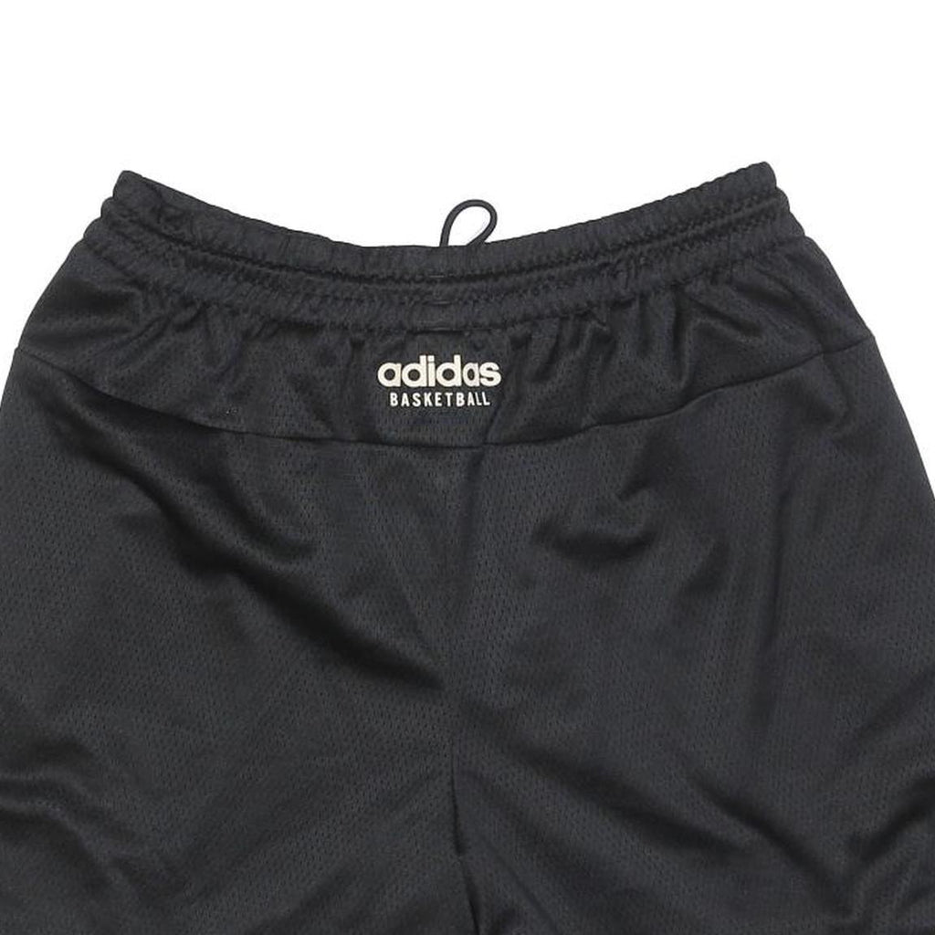 ADIDAS Mens Black Basketball Casual Shorts L W32 Polyester Blend Drawstring