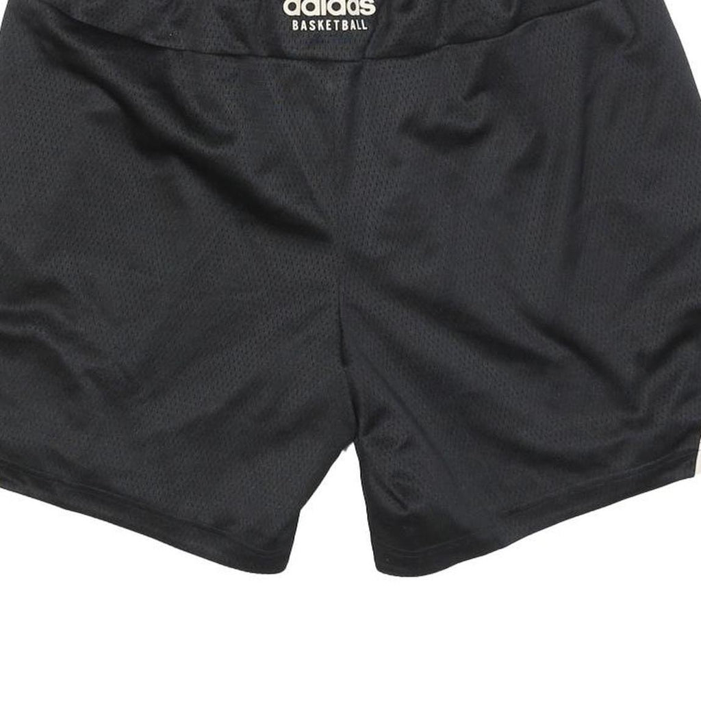 ADIDAS Mens Black Basketball Casual Shorts L W32 Polyester Blend Drawstring