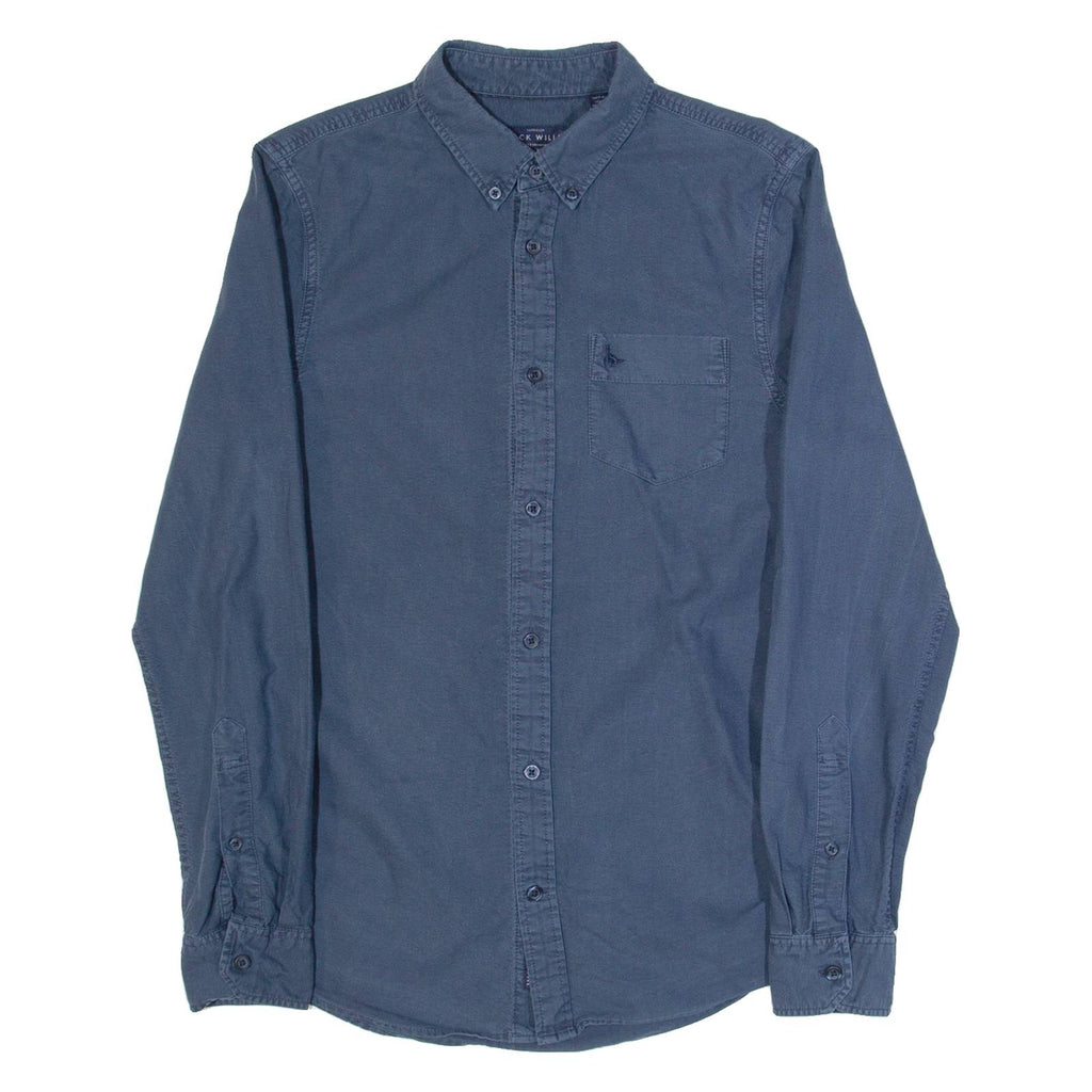 JACK WILLS Mens Plain Shirt Blue Long Sleeve XS