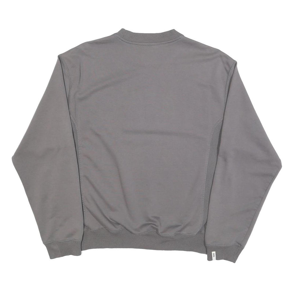 PUMA Mens Grey Beige Logo Crew Neck Sweatshirt S Sports Casual Cotton