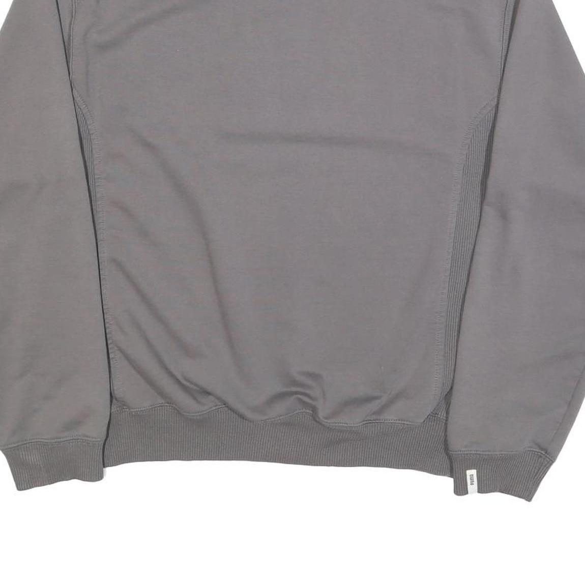 PUMA Mens Grey Beige Logo Crew Neck Sweatshirt S Sports Casual Cotton