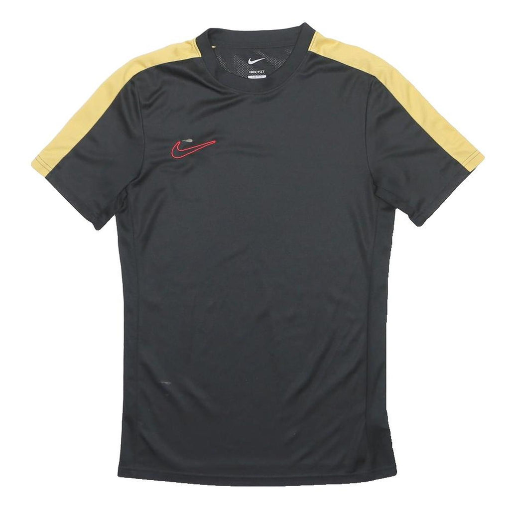 NIKE Womens Black & Yellow T-Shirt S Short Sleeve Crew Neck Lightweight