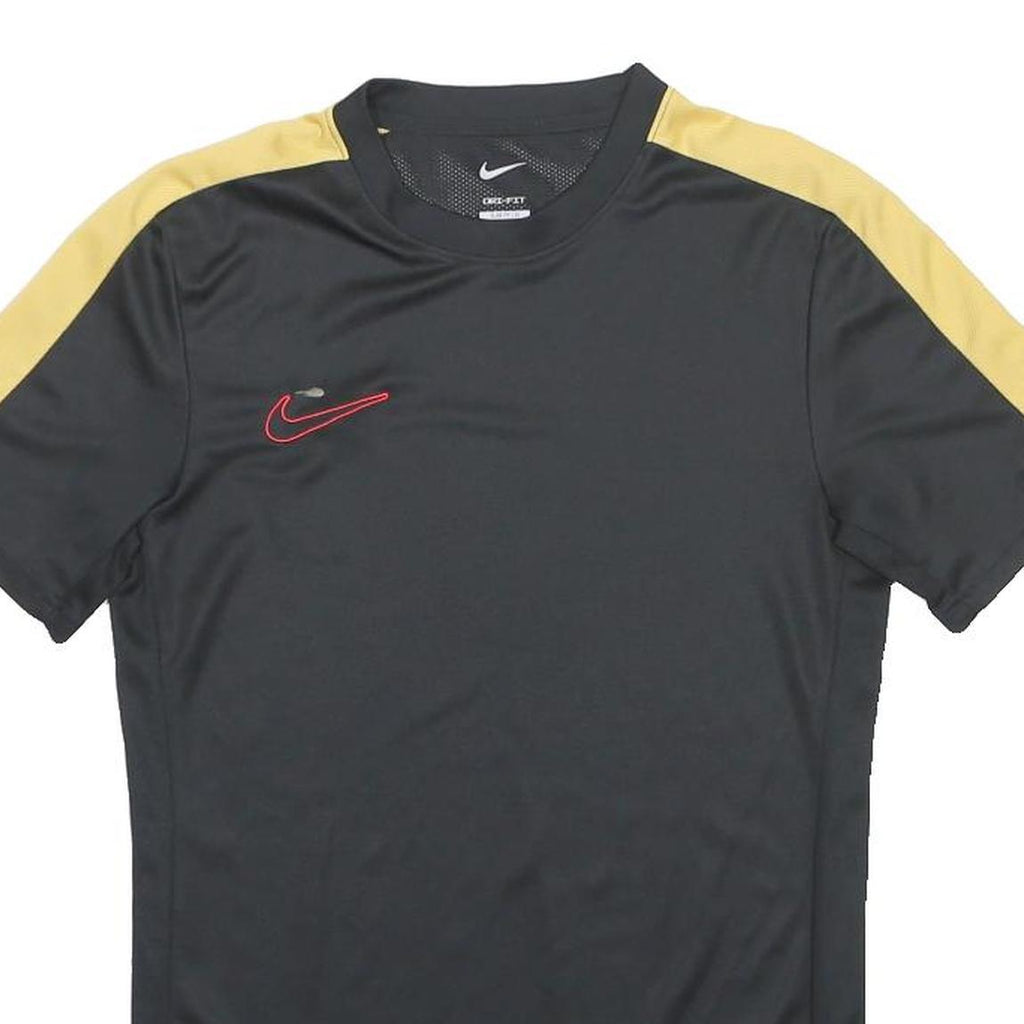 NIKE Womens Black & Yellow T-Shirt S Short Sleeve Crew Neck Lightweight