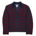 PENDLETON Womens Red & Green Wool Blend Check Jacket UK 14 Button Closure