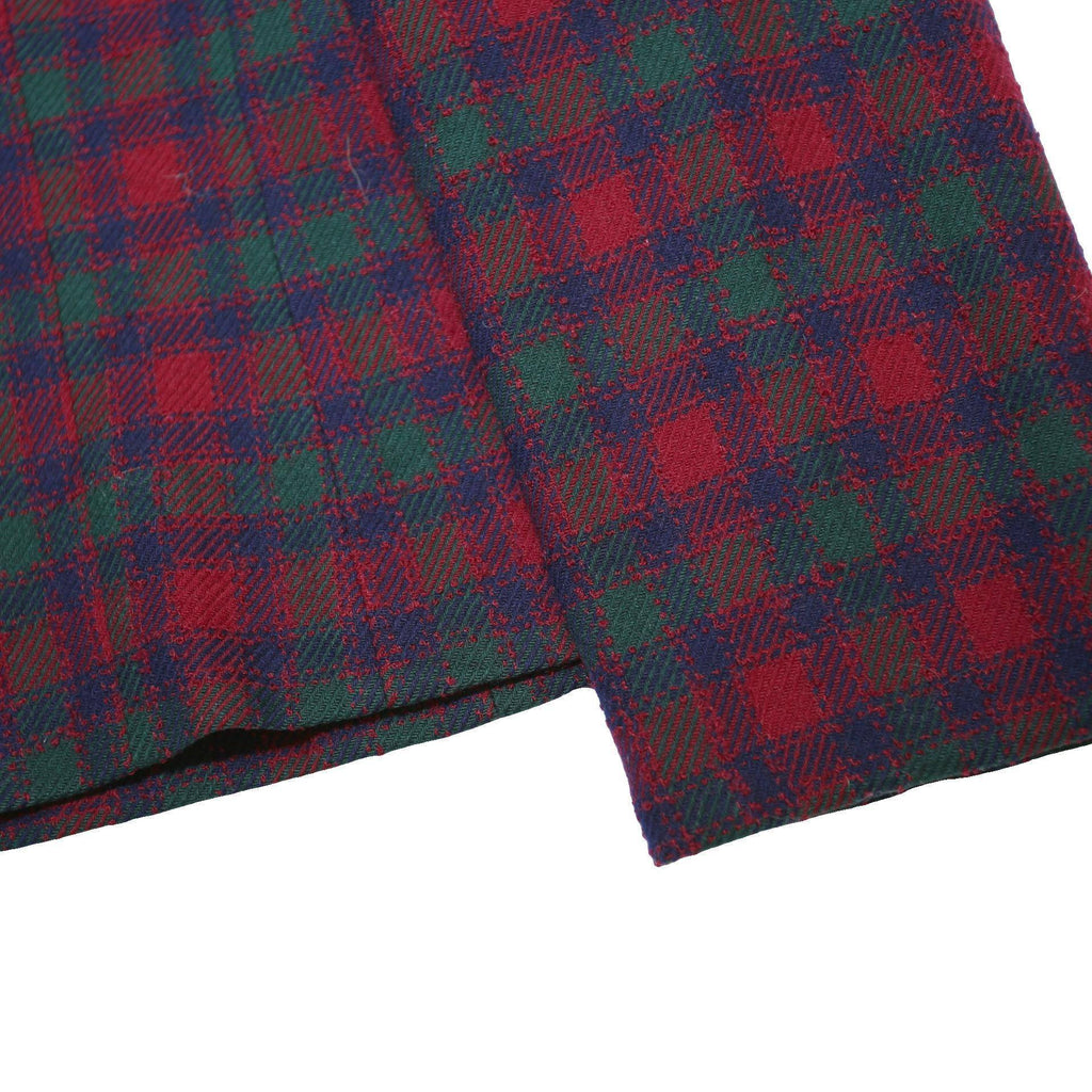 PENDLETON Womens Red & Green Wool Blend Check Jacket UK 14 Button Closure