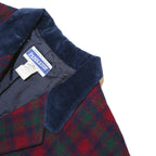 PENDLETON Womens Red & Green Wool Blend Check Jacket UK 14 Button Closure