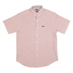CHAPS RALPH LAUREN Mens Red & White Check Shirt M Cotton Blend Short Sleeve